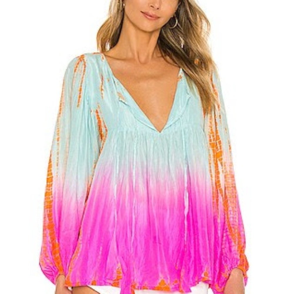 Karina Grimaldi Pink and Blue Ombre Blouse